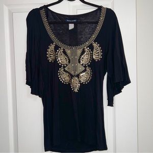 Boston Proper black, U neck top